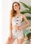 Kadın Kedi Desenli Atlet Şort Pijama Takımı Beyaz - 25Y 10041 3