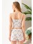 Kadın Kedi Desenli Atlet Şort Pijama Takımı Beyaz - 25Y 10041 4