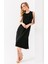 Kadın Bisiklet Yaka Kolsuz Yırtmaçlı Elbise Siyah - 25Y 6267 5