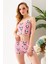 Kadın Panda Desenli Atlet Şort Pijama Takımı Pembe - 25Y 10041 2