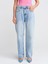 Denim Kar Yıkama Denim Mom Pantolon-Mavi 3