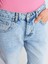 Denim Kar Yıkama Denim Mom Pantolon-Mavi 4