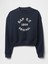 Kadın Lacivert Gap Logo Heavyweight Havlu Kumaş Crop Sweatshirt 2