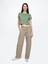 Kadın Yeşil %100 Organik Pamuk Vintage Soft Crop T-Shirt 5