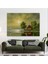 - Göl Kenarındaki Köy Evi Yağlıboya Görünüm Dekoratif Kanvas Duvar TABLOSU-3592 1
