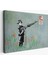 - Bansky'nin Makineli Tüfekli Çocuk Isimli Eseri Kanvas Tablo, No PARKING-5008 2