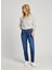 Yüksek Bel Dar Paça Standart Lacivert Kadın Denim Pantolon PL204176VR6R 1