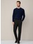 Bisiklet Yaka Slim Fit Koyu Lacivert Erkek Kazak HM703241 1