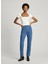 Yüksek Bel Düz Paça Straight Mavi Kadın Denim Pantolon PL204722 1