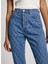 Yüksek Bel Düz Paça Straight Mavi Kadın Denim Pantolon PL204722 3