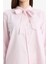 Relax Fit Fiyonk Yaka Çizgili Simli Kumaş Uzun Kollu Tesettür Gömlek Tunik E7976AX25SM 5