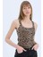 Slim Fit Dar Kesim Leopar Desenli Yuvarlak Yaka Fitilli Kaşkorse Atlet D4548AX25SP 1
