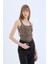 Slim Fit Dar Kesim Leopar Desenli Yuvarlak Yaka Fitilli Kaşkorse Atlet D4548AX25SP 3