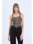 Slim Fit Dar Kesim Leopar Desenli Yuvarlak Yaka Fitilli Kaşkorse Atlet D4548AX25SP 4