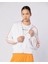 222 Banda Carlise Tur Kadın Beyaz-Turuncu Regular Fit Fermuarlı Eşofman Üstü 2