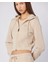 Leda Full Zip Kadın Bej Regular Fit Fermuarlı Eşofman Üstü 1