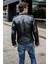 Dana Derisi Kalın Biker Mont Motorcu 2