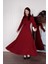 Bordo Fiyonk Detay Elbise 5