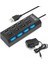 4 Port USB 2.0 Çoklayıcı Çoğaltıcı Hub Anahtarlı Işıklı Adaptörlü - Ic Chipli USB Çoklayıcı 1