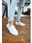 SHO091 Bağcıksız Slip-On Rbt Brecon Erkek Ayakkabı Beyaz 1