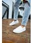 SHO091 Bağcıksız Slip-On Rbt Brecon Erkek Ayakkabı Beyaz 5