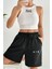 Süperlife Kadın Rahat Kalıp Beli Lastikli Cepli Basklı Şort SPR25SRK52 1
