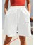 Kadın Rahat Kalıp Beli Lastikli Cepli Basklı Şort SPR25SRK52 2