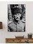 Siyah Beyaz Üniformalı Atatürk Cam Tablo, Uv Baskılı ve Temperli, Hediyelik 2