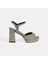 Elysian Platin Kadın Toka Detaylı Slingback Topuklu Abiye Ayakkabı 1