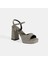 Elysian Platin Kadın Toka Detaylı Slingback Topuklu Abiye Ayakkabı 5