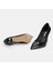 Siorad Siyah Kadın Rugan Topuklu Klasik Ayakkabı 5