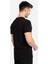 Ed Erkek Siyah Basic Pamuk Regular Fit Yırtmaçlı Kesim Bisiklet Yaka Basic Tişört 3