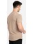 Ad Erkek Kahverengi %100 Pamuk Regular Fit Oval Kesim Bisiklet Yaka Basic Tişört 3