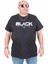 Erkek Büyük Beden Sıfır Yaka Tişört Black 25176 Sıyah 1