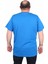 Erkek Büyük Beden Sıfır Yaka Tişört Awesome 25164 Saks 3