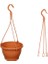 Askılı Çiçek Saksısı 10 Adet 18 cm - Makrome Saksı (Kiremit Renk) 4