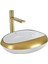 Tezgah Üstü Lavabo (Parlak Beyaz-Altın) EY-4710A 1