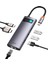 Metal Gleam 6 In 1, Çok Fonksiyonlu Bilgisayar/telefon Hub Adaptörü, Gri, Bağlantı Sayısı: 6, Giriş: USB Type C, Çıkış: USB Type A 3.0 x 3, USB Type C (Pd),seyahat Boy 1