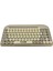 Menashop Bluetooth Klavye Renkli Retro Kablosuz Klavye Daktilo Görünümlü Tuş Tasarımı Şık ve Kullanışlı Telefon Koyma Gözü Pilli Türkçe Q Klavye Sw-05 (Krem) 1