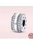 Gümüş Renk Sparkling Pave Lines Logo Klips Charm 1