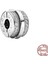 Gümüş Renk Sparkling Pave Lines Logo Klips Charm 2