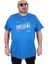 Erkek Büyük Beden Sıfır Yaka Tişört Awesome 25164 Saks 1