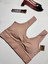 Kadın Sırt Detaylı Slim Fit U Yaka Pedli Spor Bra/ Spor Büstiyer 1