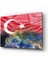 - Türk Bayrağı ve Dünya Haritası Cam Tablo 1