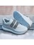 Taşlı Simli Düz Beyaz ve Siyah Cırtlı Ortopedik Bayan Spor Sneakers Ayakkabı 3