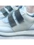 Taşlı Simli Düz Beyaz ve Siyah Cırtlı Ortopedik Bayan Spor Sneakers Ayakkabı 5