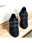 Taşlı Simli Düz Beyaz ve Siyah Cırtlı Ortopedik Bayan Spor Sneakers Ayakkabı 2