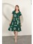 Viskon Kumaş Etnik Elbise-Yeşil 1