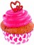 Şirin Dalgalı Kek Kalıbı: Cupcake Yuvarlak Kalıp 65X38 mm - 2 Adet Beyaz Kırmızı Desenli 1