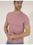 Erkek Slim Fit Dokulu Bisiklet Yaka Tişört-Gül Kurusu 3